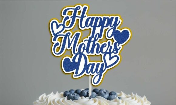 Download Happy Mothers Day Hearts Cake Topper Svg - Mother Collection