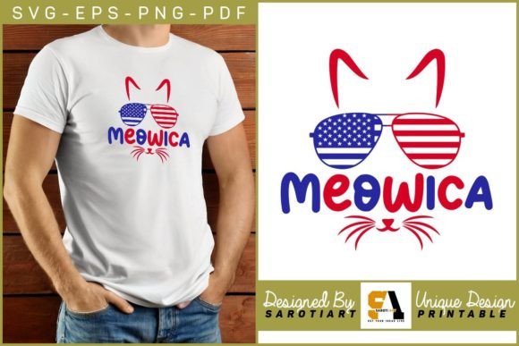 Download Meowica Funny 4th of July T-shirt Design - Shirt design Collection