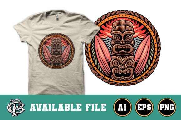 Download Tiki Surfing T-shirt Design - Shirt design Collection