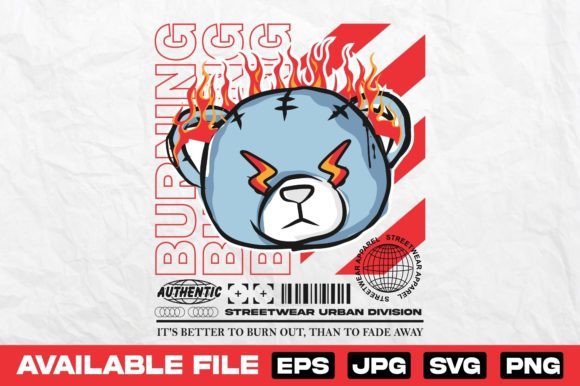 Download Burning Bear Doll Vintage T Shirt Design - Shirt design Collection