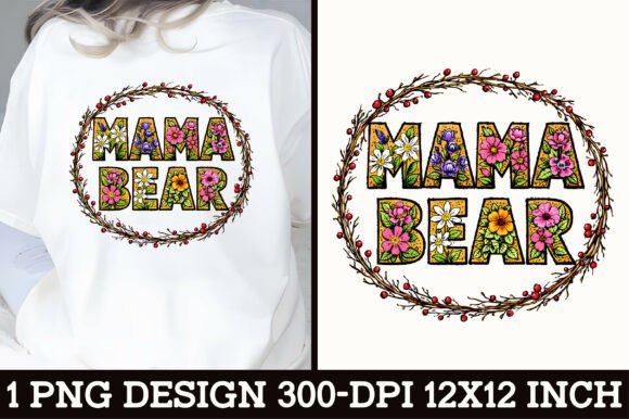 Download Floral Mama Bear T-Shirt Design - Shirt design Collection