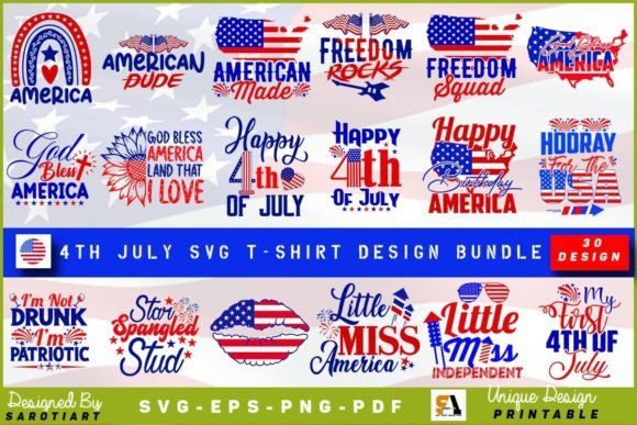 Download 4th of July SVG T-shirt Design Bundle - Shirt design Collection