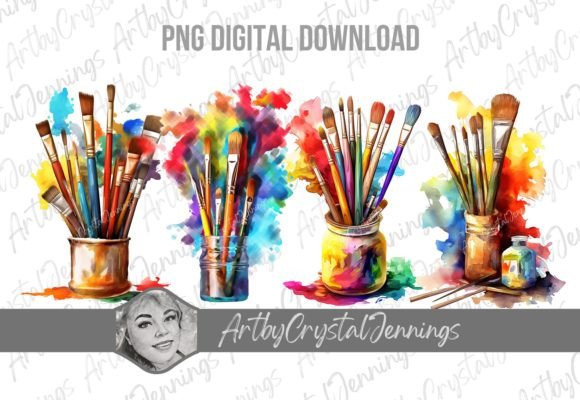 Download Colorful Artist Paint Brushes PNG - Colorful Collection