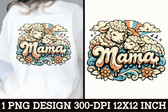 Download Sheep Mama Vintage T-Shirt Design - Shirt design Collection